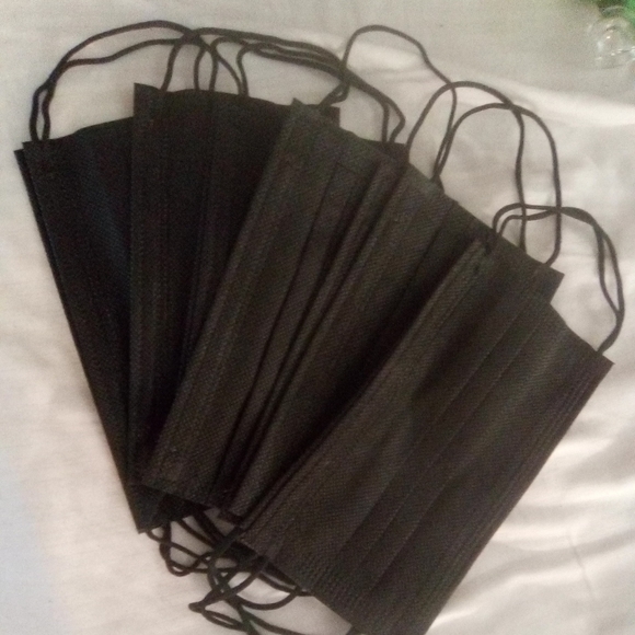 10pk Mask 🖤 Black Adult - Picture 1 of 1